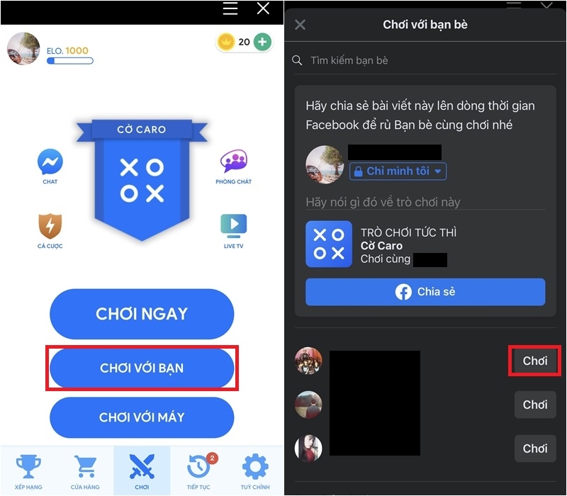 Hướng dẫn cách chơi cờ caro trên Facebook (7)