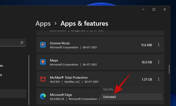 Cách xóa McAfee cứng đầu khỏi Windows 11 vĩnh viễn (2)