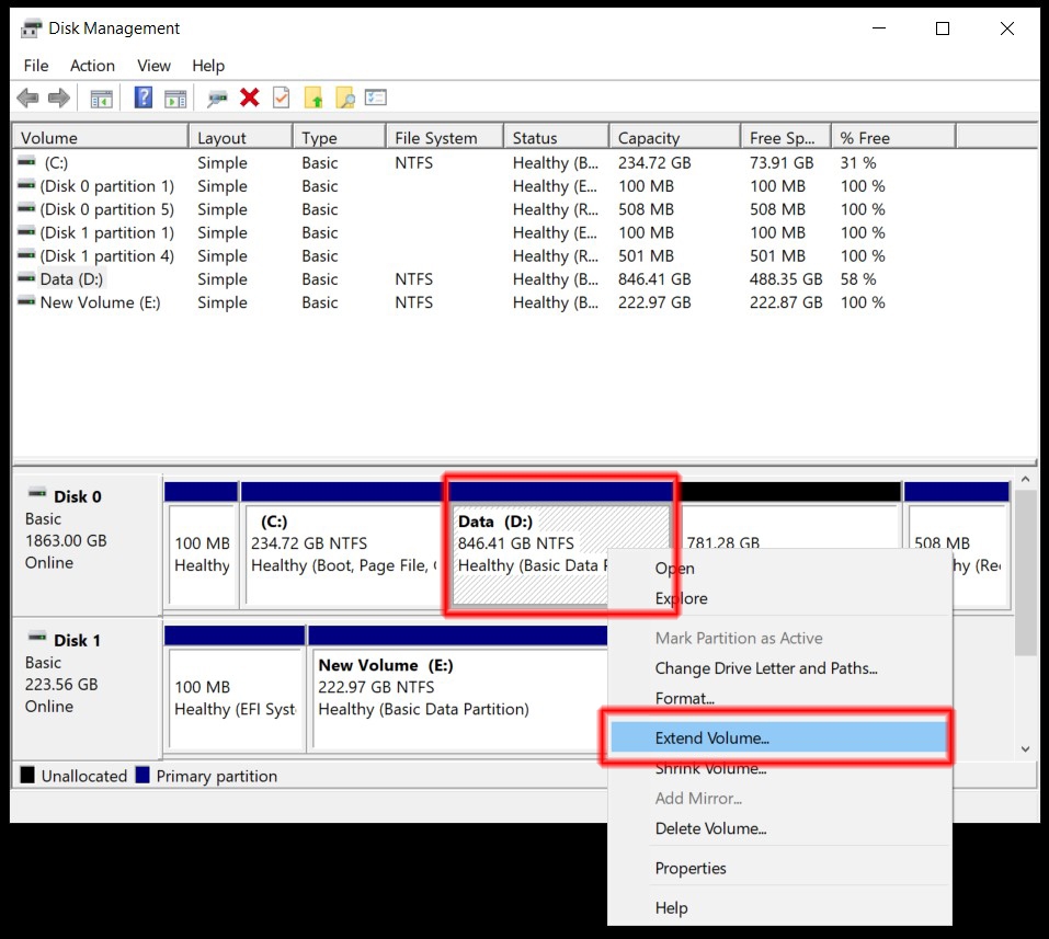Không gộp được ổ cứng trong Win 10 5