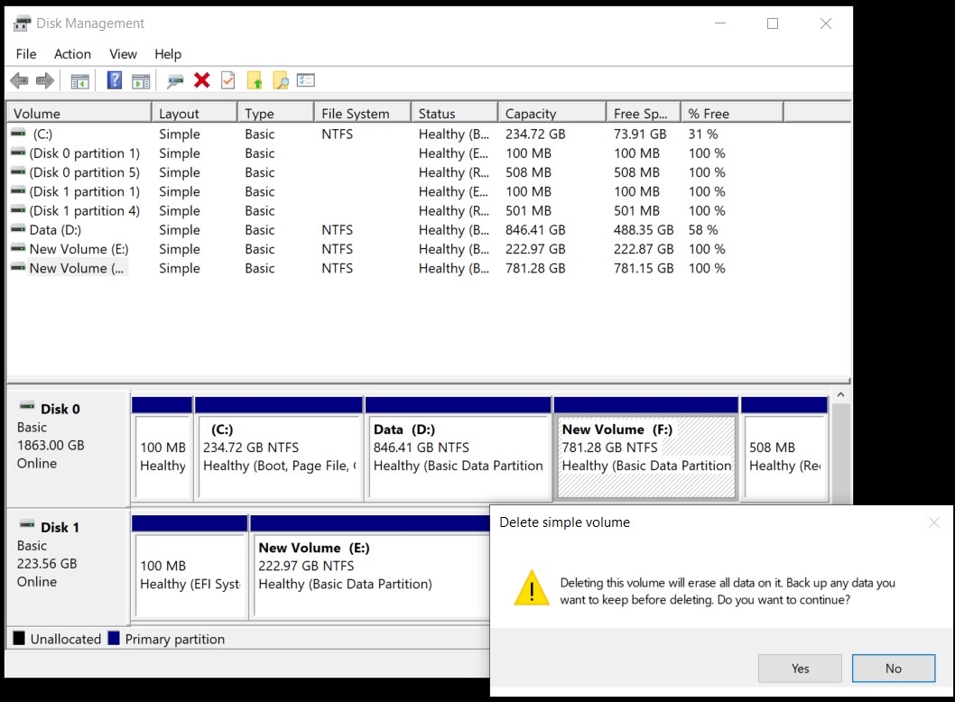 Không gộp được ổ cứng trong Win 10 4