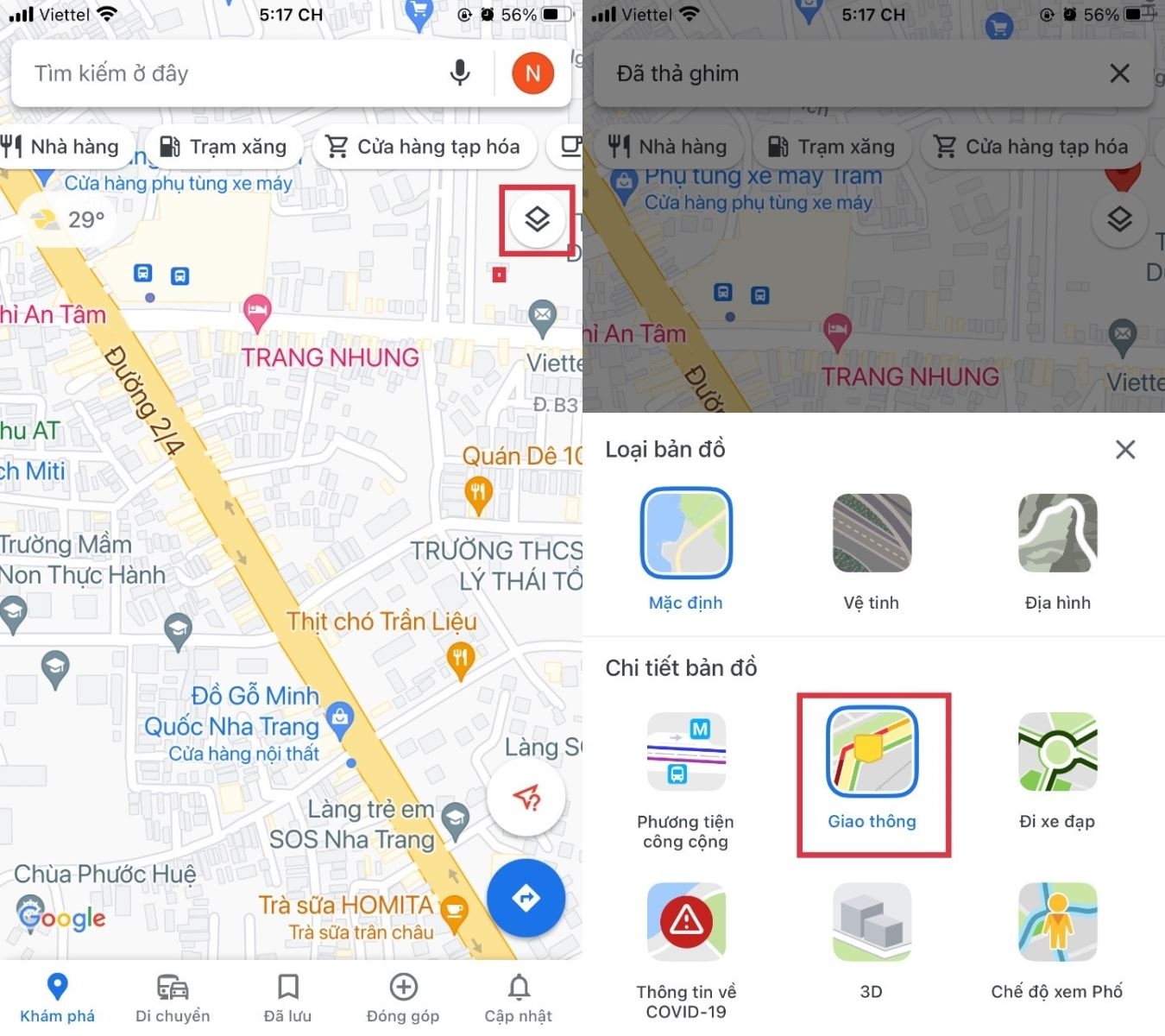 Cách xem các khu vực bị phong tỏa bằng Google Maps trên điện thoại (2)