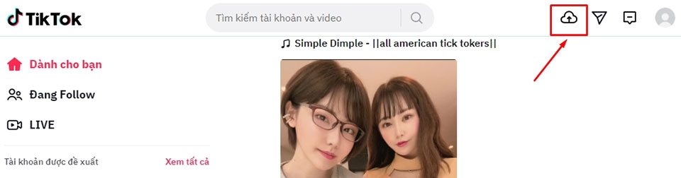 Nhấn vào biểu tượng tải lên Nhấn vào biểu tượng tải lên