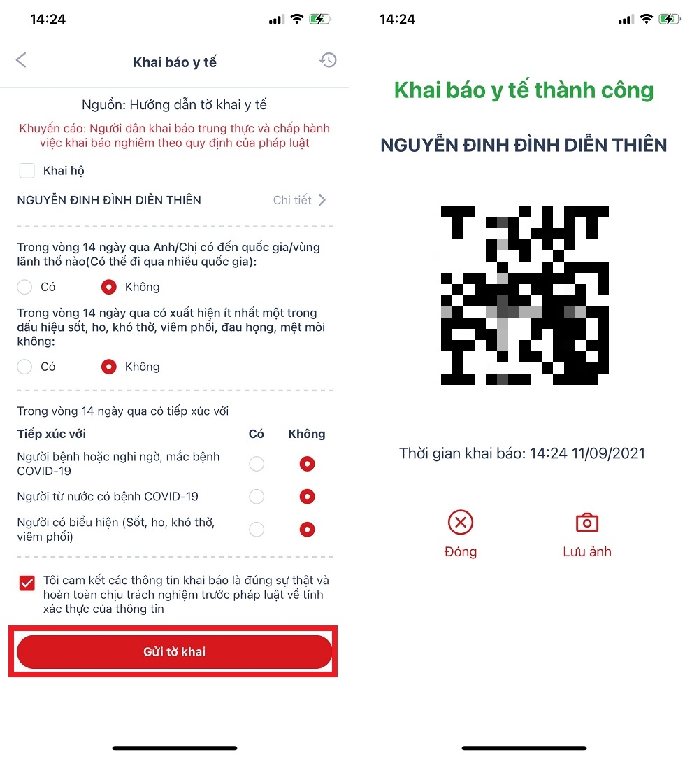 Chi tiết cách dùng app VNEID để khai báo y tế và khai báo di chuyển nội địa (4)