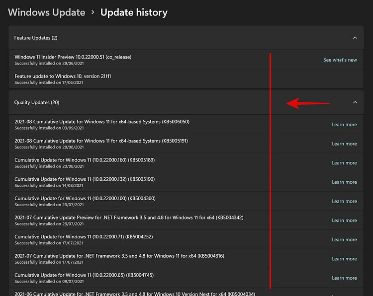 Cách để gỡ cài đặt các bản cập nhật trên Windows 11 (3)
