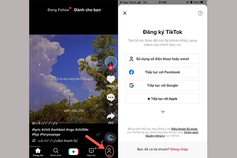 Tạo Tên Người Dùng và Mật Khẩu