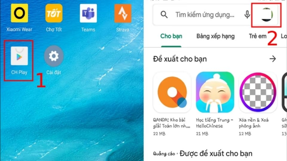 cách chuyển vùng ch play 15