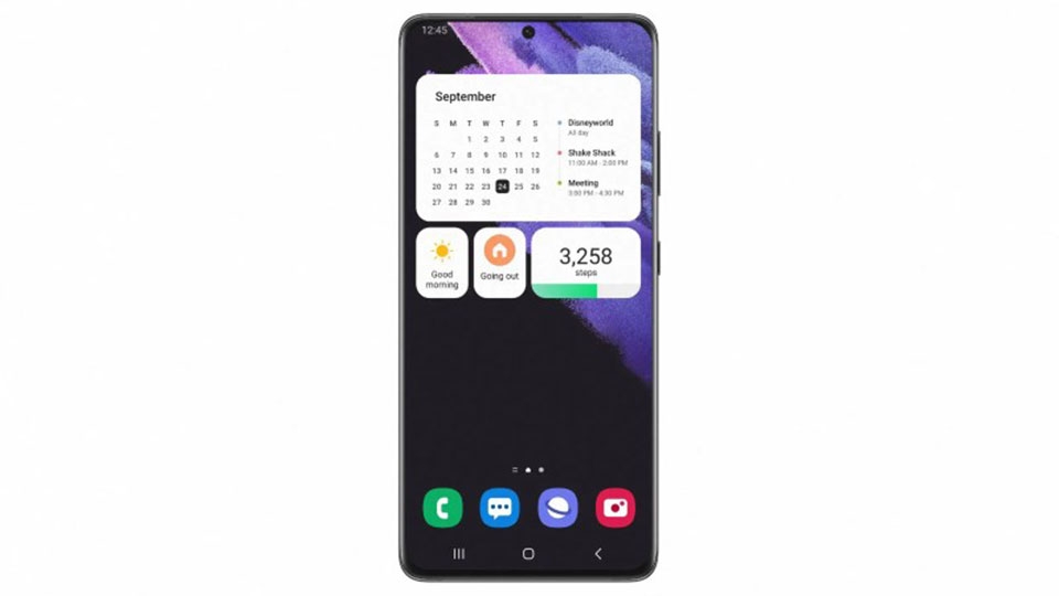 One UI 4.0 Beta có các widget trên màn hình khóa
