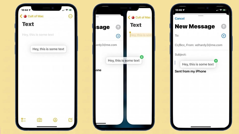 Kéo và thả giữa các ứng dụng