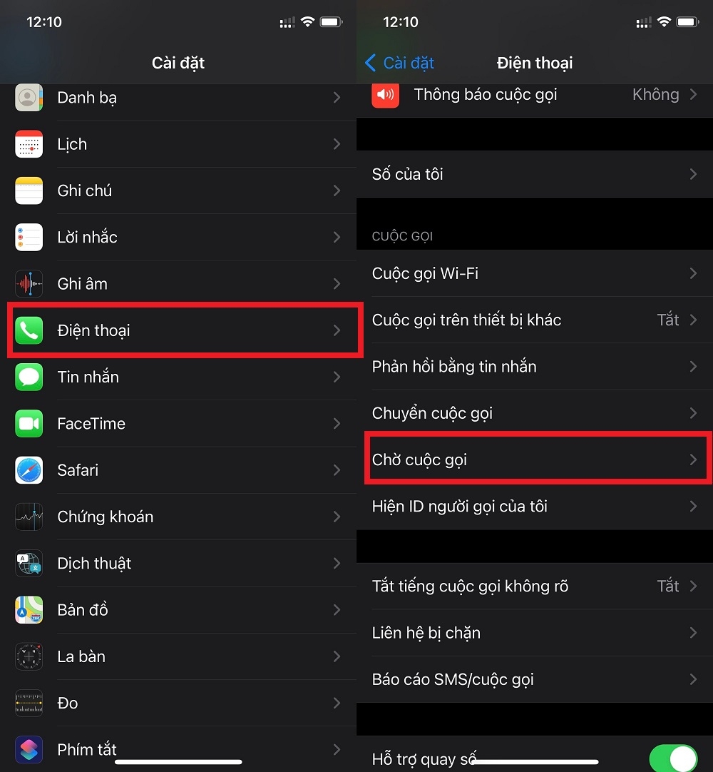 Bật chờ cuộc gọi trên iPhone (1)