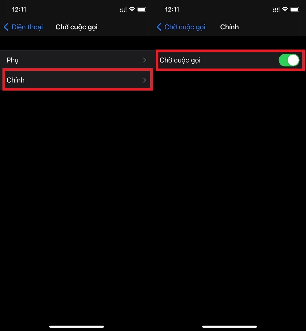 Bật chờ cuộc gọi trên iPhone (2)