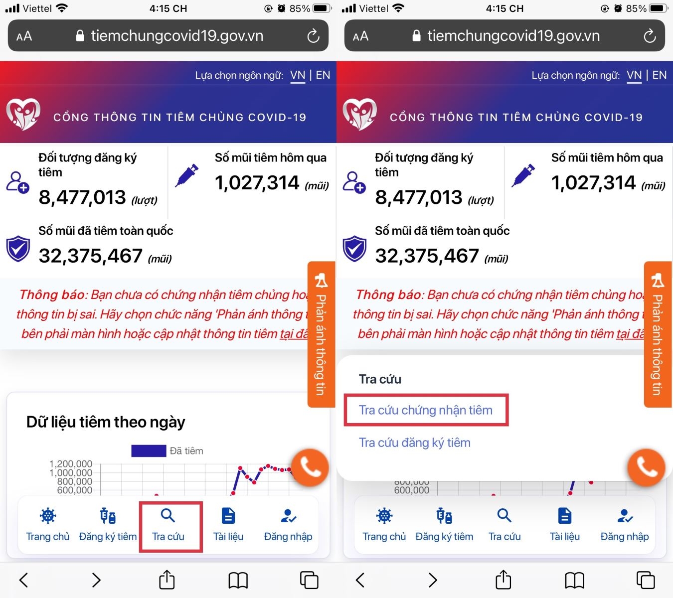 Cách kiểm tra xác nhận tiêm chủng Vaccine COVID-19 không dùng ứng dụng (4)