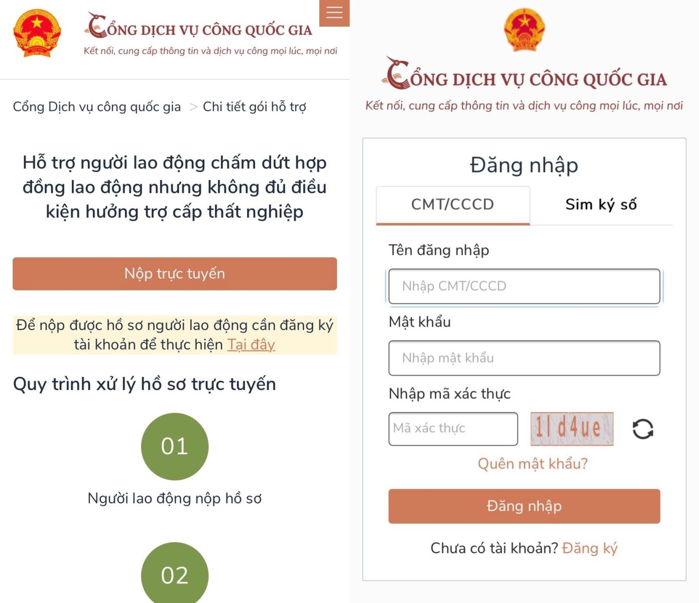 Cách nộp hồ sơ trợ cấp thất nghiệp online bằng điện thoại (2)