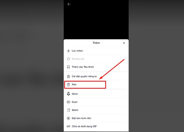 Xóa video Xóa video