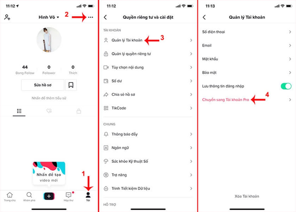 Cách tạo tài khoản TikTok Pro Cách tạo tài khoản TikTok Pro