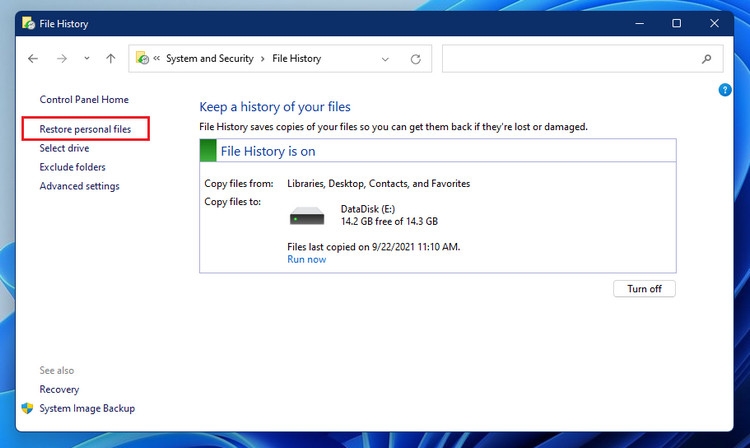 Cách khôi phục tệp từ File History trên Windows 11 (4)