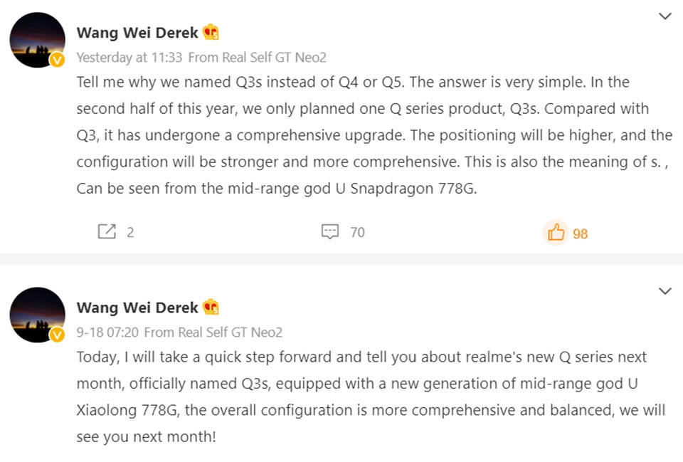 Thông tin Realme Q3s Thông tin Realme Q3s