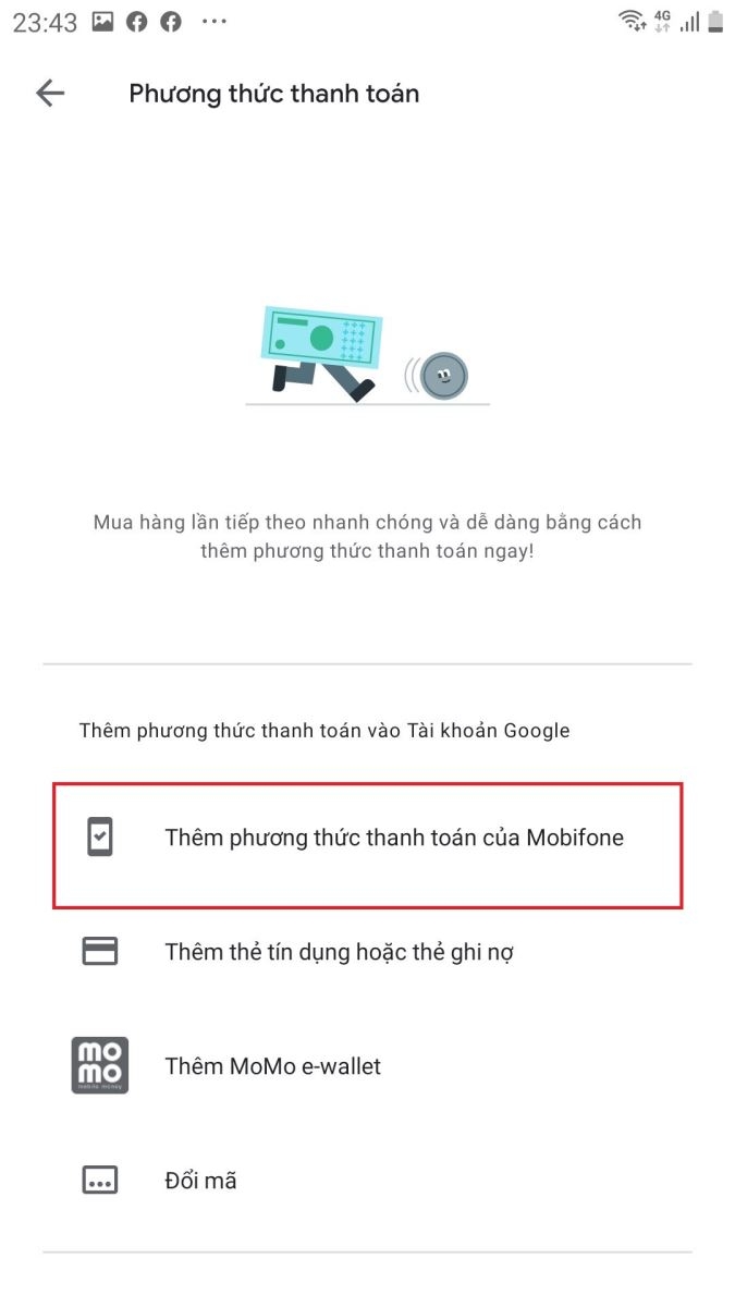Cách thanh toán ứng dụng Google Play bằng SIM Viettel/MobiFone/Vinaphone