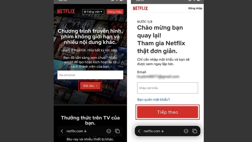 Bạn truy cập trang chủ Netflix theo link “Netflix.com”