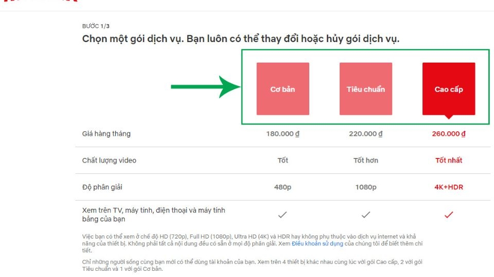 Bạn truy cập vào trang Web Netflix