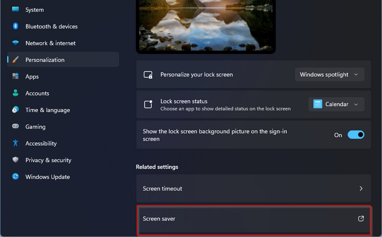 Cách bật hoặc tắt trình bảo vệ màn hình Screensaver trên Windows 11 (3)