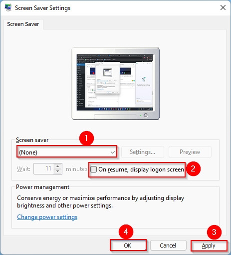 Cách bật hoặc tắt trình bảo vệ màn hình Screensaver trên Windows 11 (9)