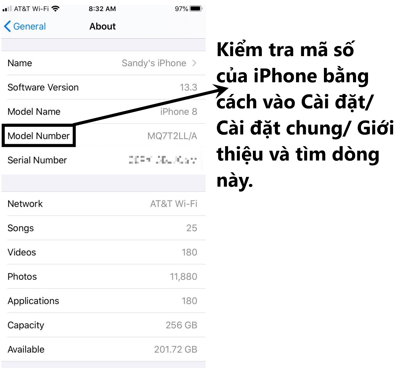 Mã số của iPhone chứa rất nhiều thông tin trong đó.