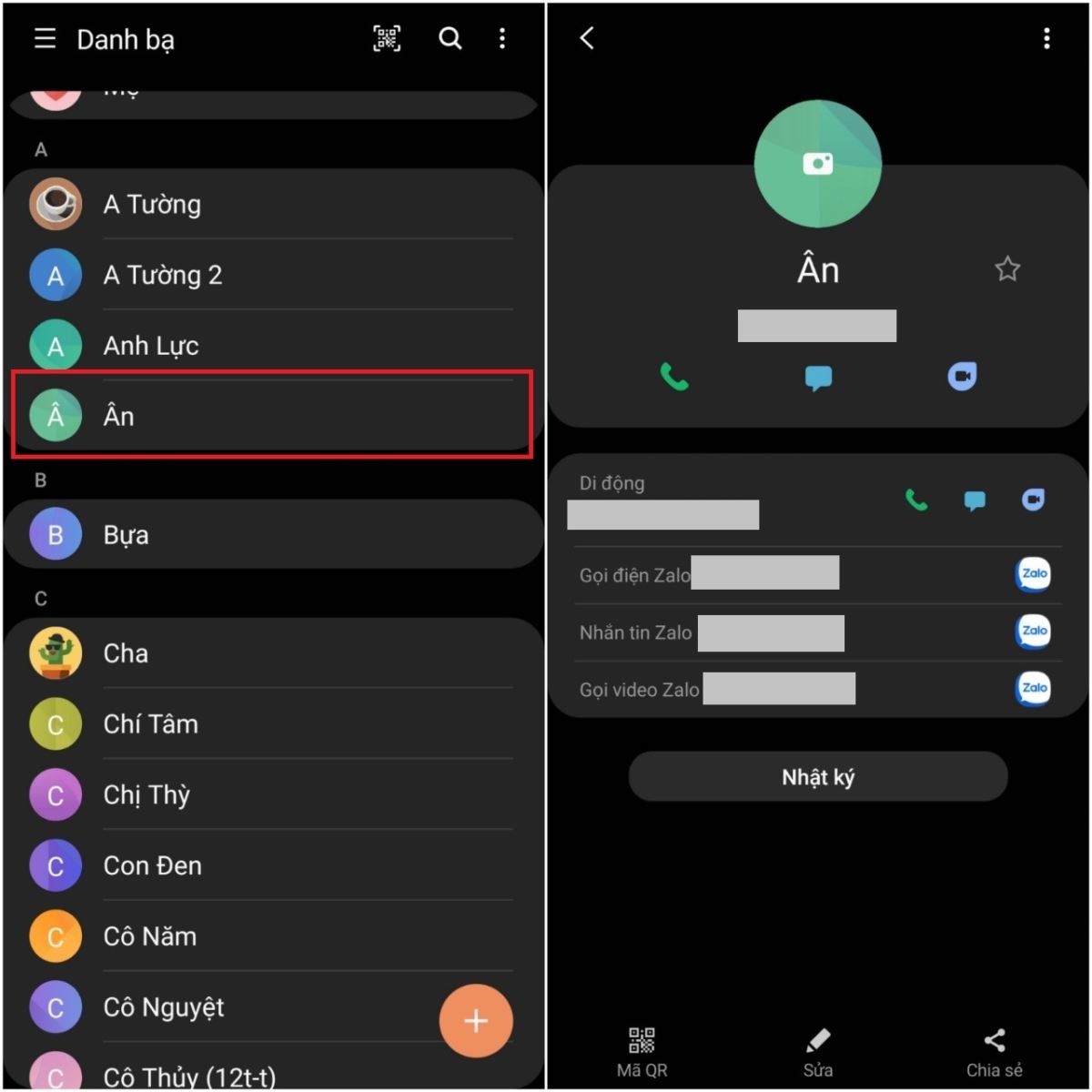 Cách lưu tên danh bạ kèm icon, hình ảnh trên điện thoại Samsung (3)