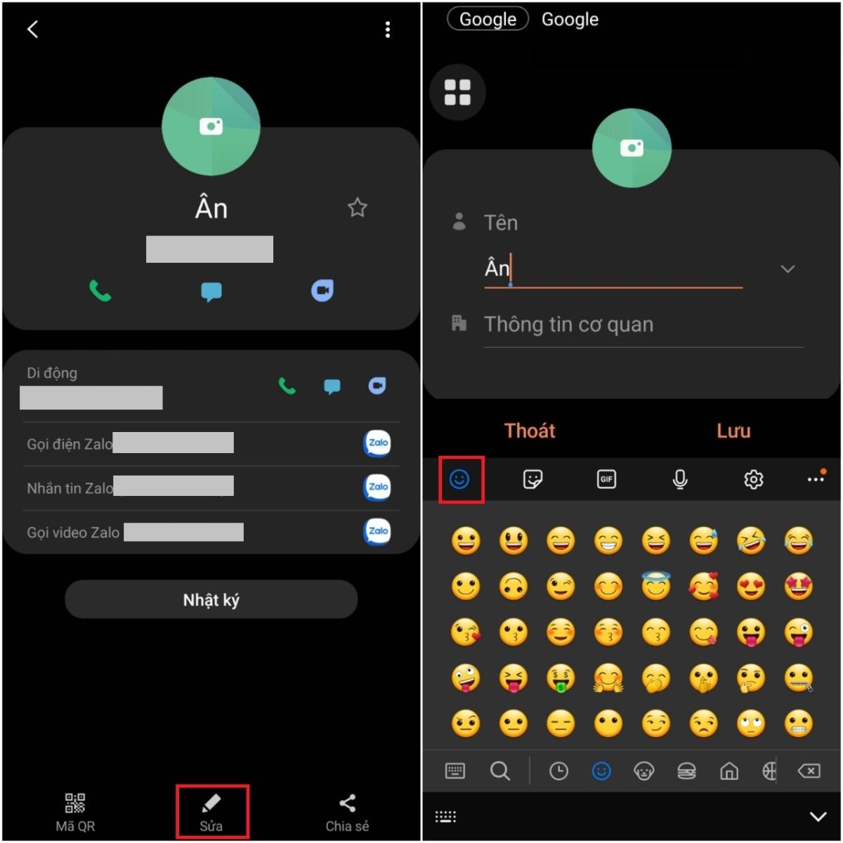 Cách lưu tên danh bạ kèm icon, hình ảnh trên điện thoại Samsung (4)