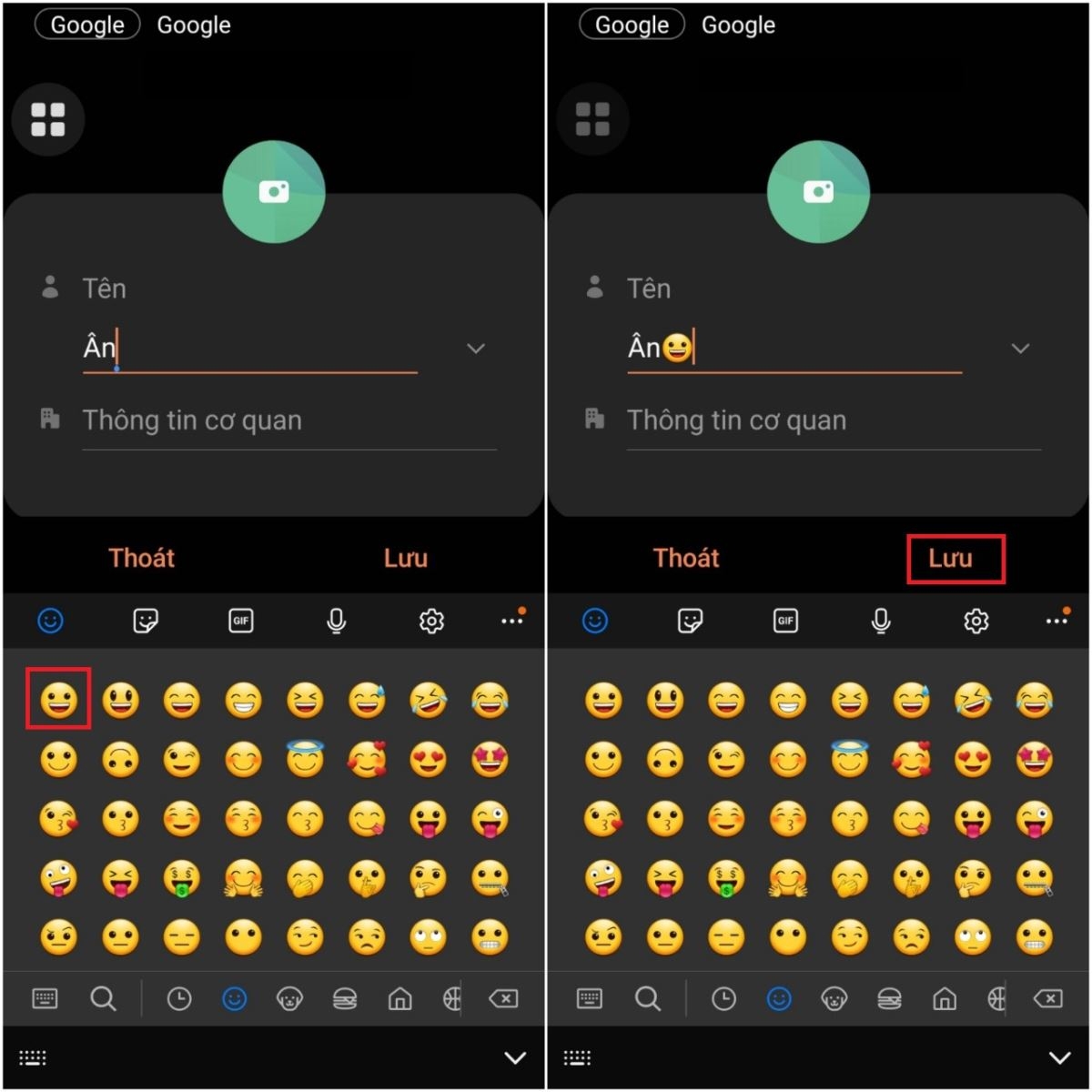 Cách lưu tên danh bạ kèm icon, hình ảnh trên điện thoại Samsung (5)