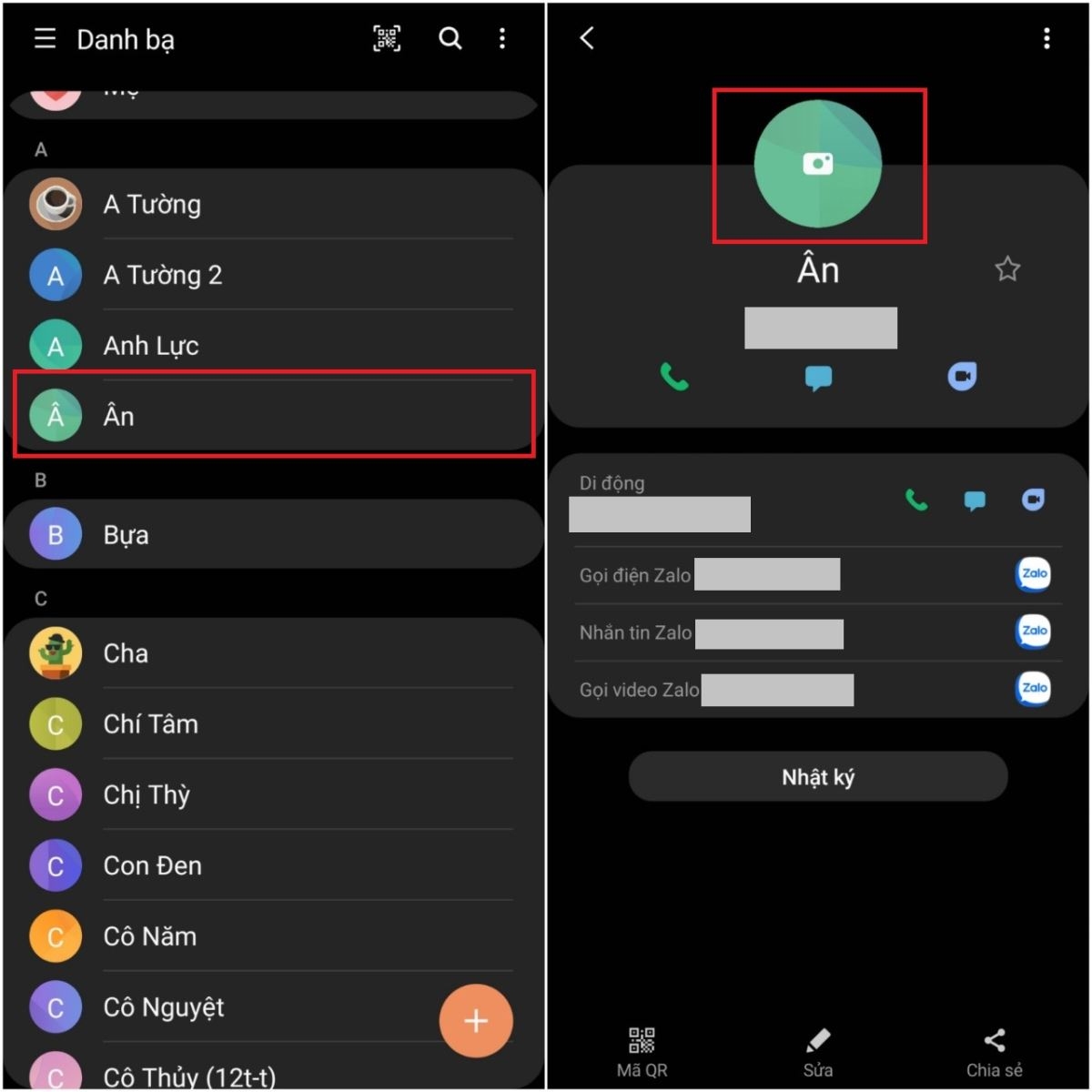 Cách lưu tên danh bạ kèm icon, hình ảnh trên điện thoại Samsung (6)