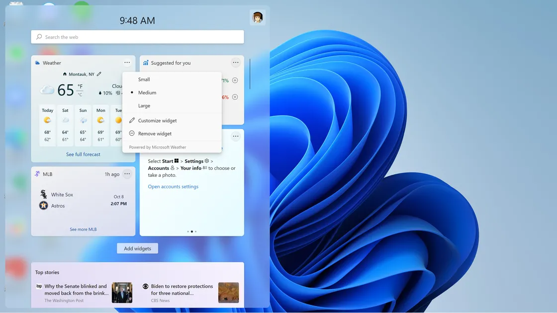 Widget trong Windows 11