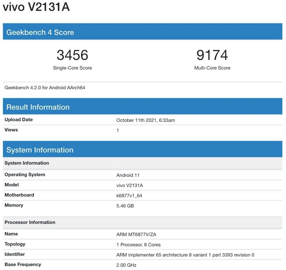 iQOO Z5x lộ cấu hình trên Geekbench iQOO Z5x lộ cấu hình trên Geekbench