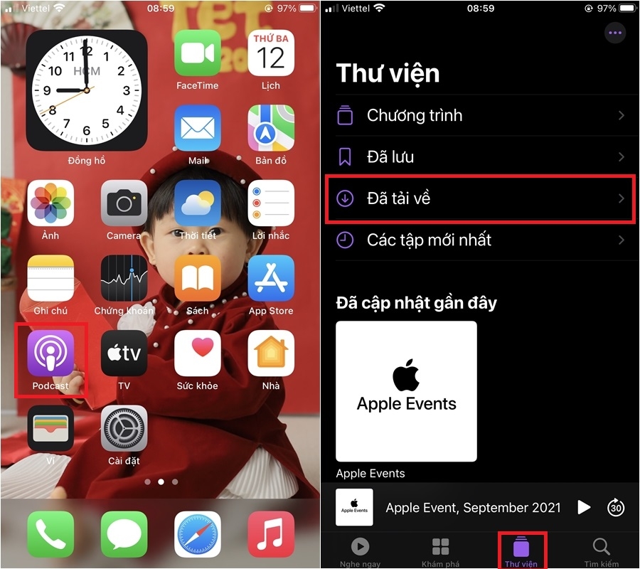 Hướng dẫn cách xóa, chặn tải xuống podcast tự động trên iPhone (1)