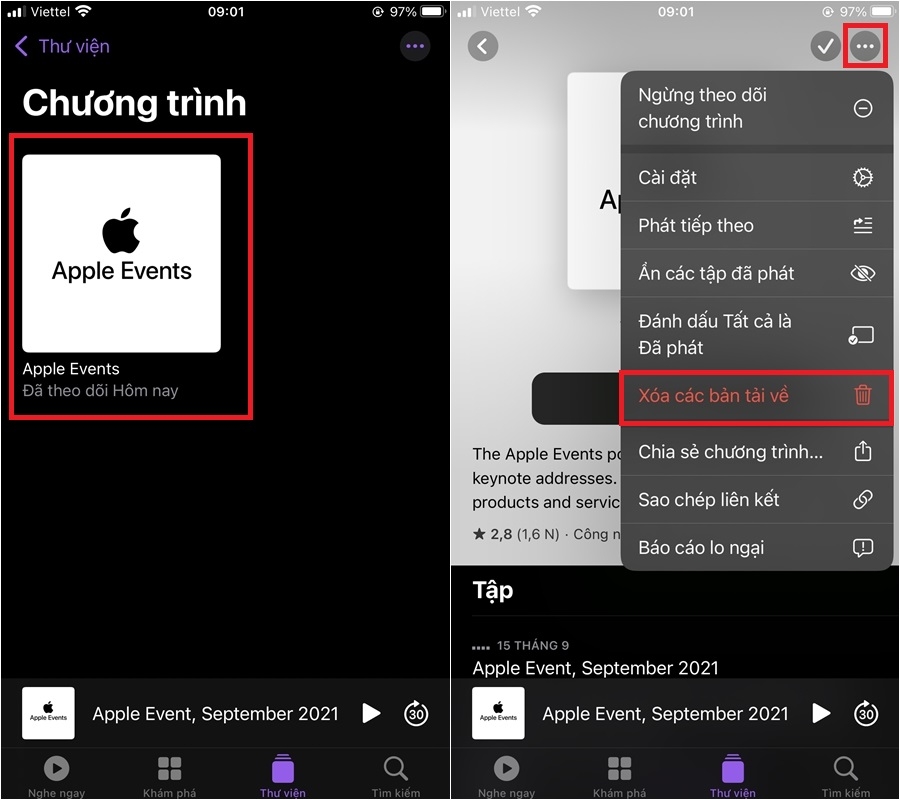 Hướng dẫn cách xóa, chặn tải xuống podcast tự động trên iPhone (4)
