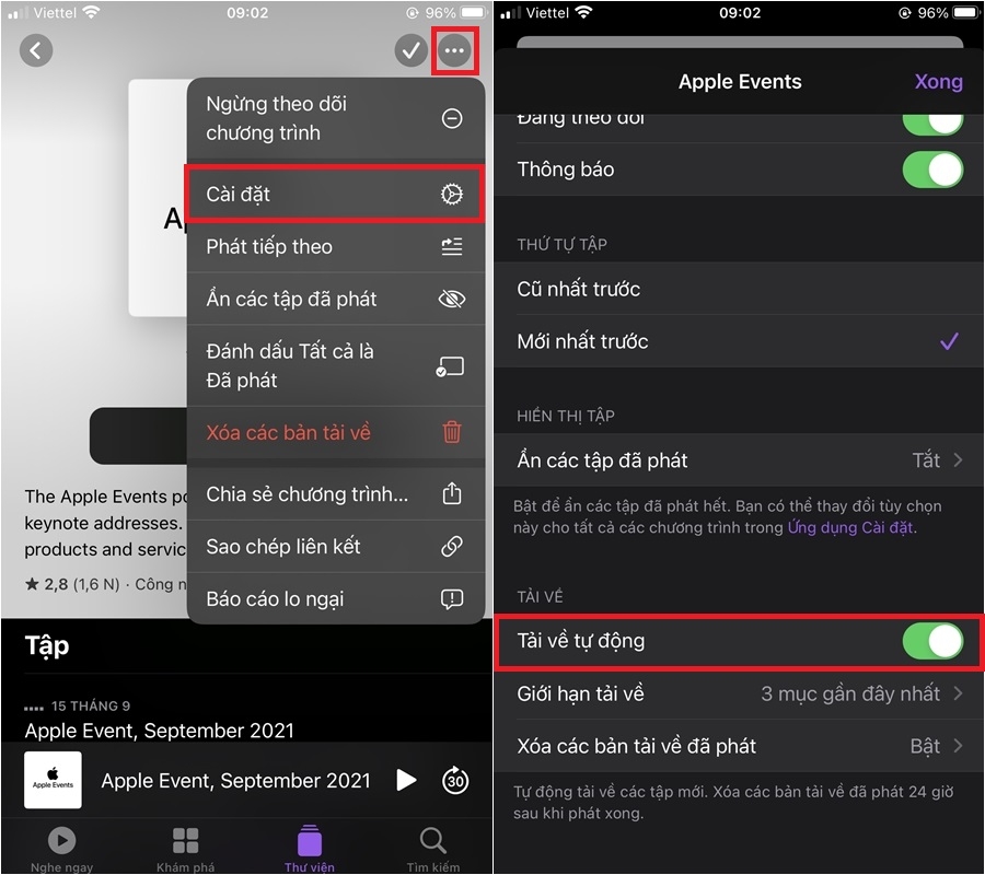 Hướng dẫn cách xóa, chặn tải xuống podcast tự động trên iPhone (7)