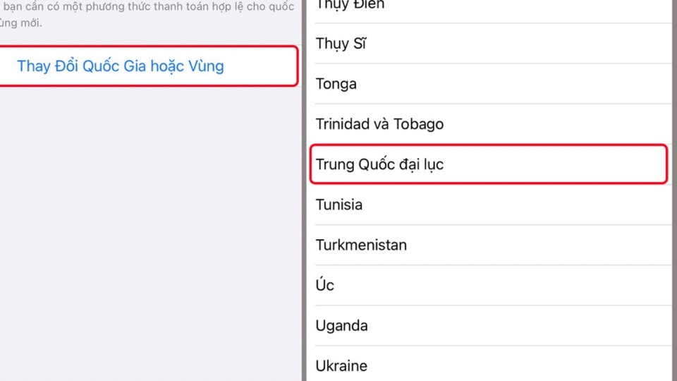Thay đổi vùng để vào Douyin