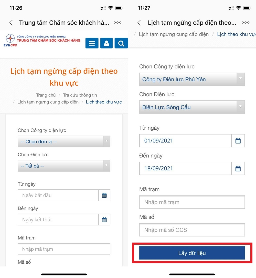 Cách xem lịch cắt điện trên Zalo (2)