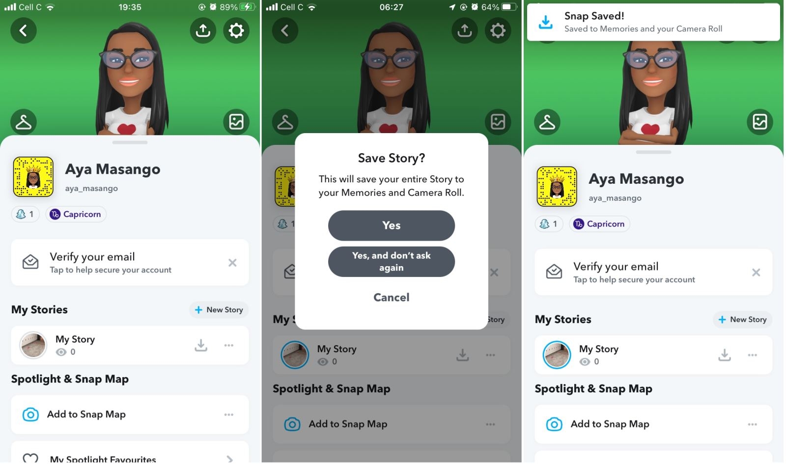 Cách lưu video Snapchat trên điện thoại (2)