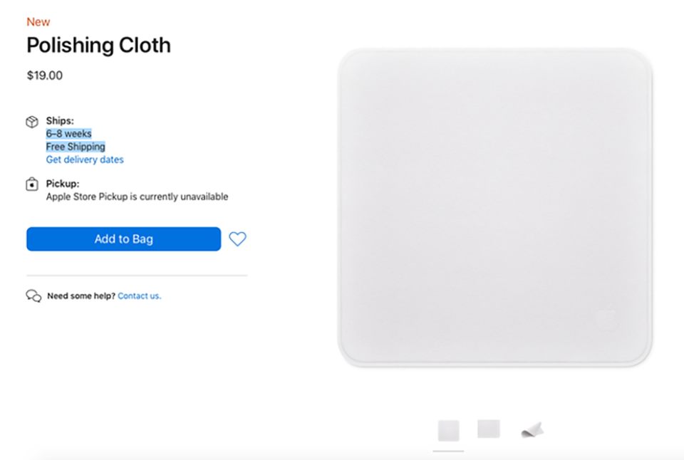 Khăn lau Apple (ảnh 1) Khăn lau Apple (ảnh 1)