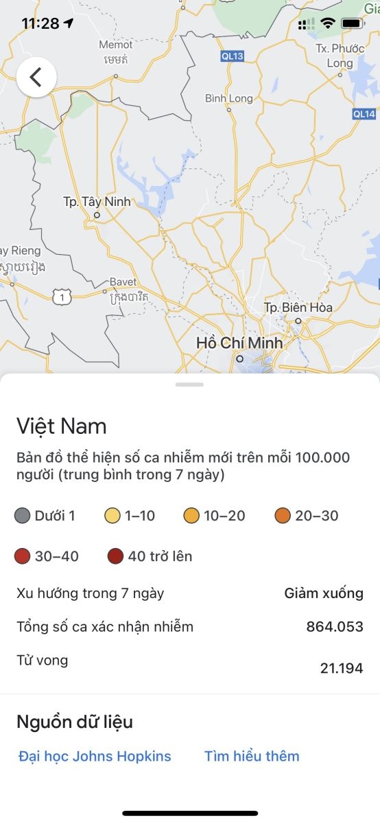Cách xem tình hình Covid-19 bằng Google Maps (4)