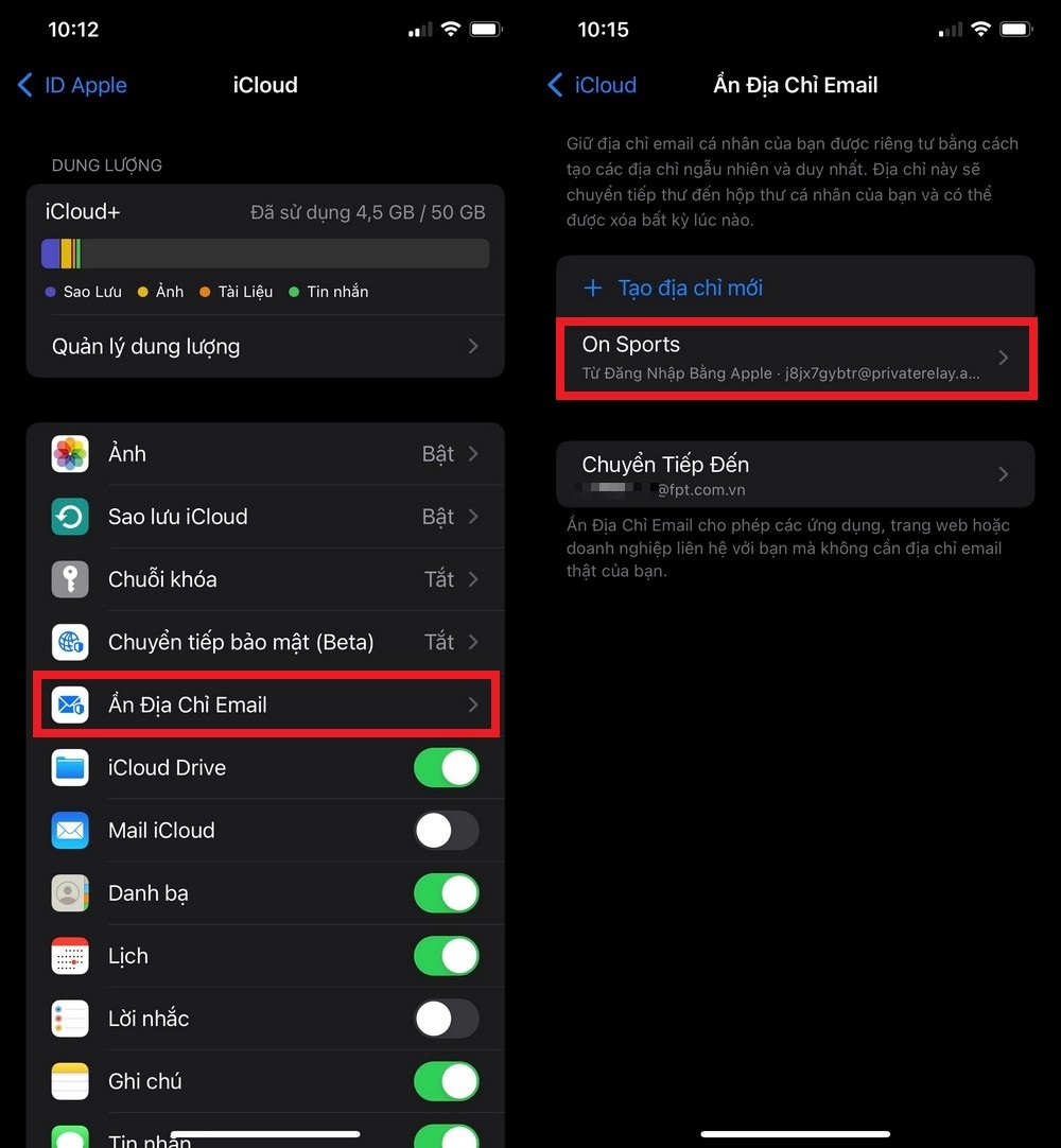 Cách ẩn địa chỉ Email trên iOS 15 cực đơn giản (3)