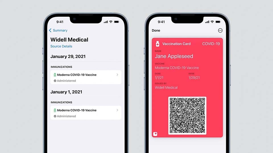 iOS 15.1 cho phép bạn lưu trữ thẻ tiêm chủng COVID-19 của mình trong ứng dụng Wallet