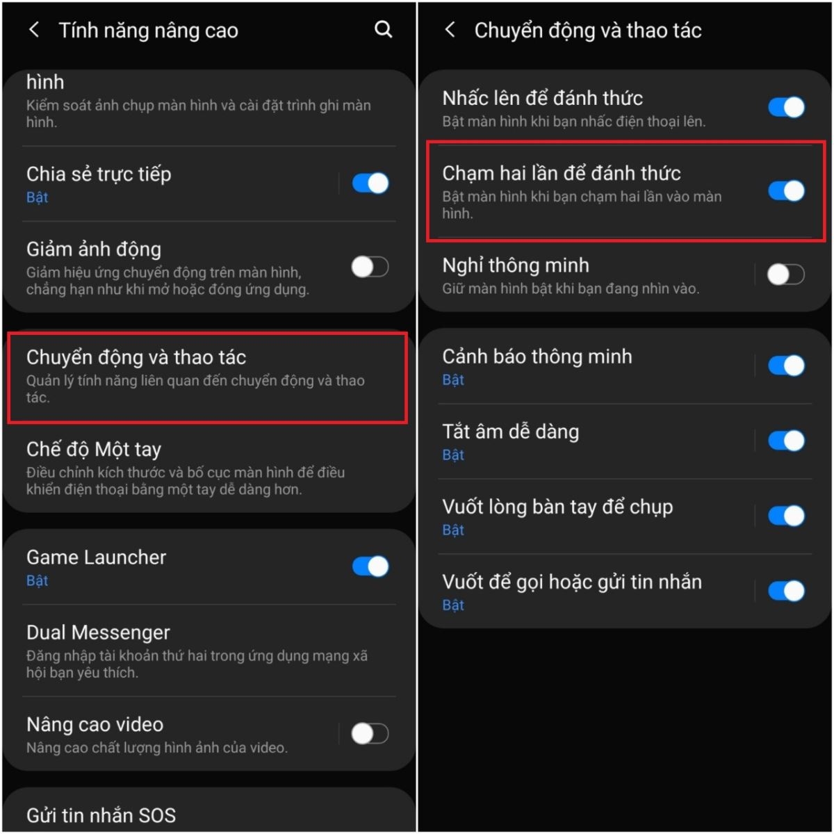 Hướng dẫn cách bật, tắt chế độ chạm 2 lần để mở khóa trên điện thoại Samsung (3)