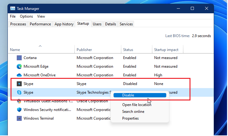 Cách ngăn Skype tự động khởi động trên Windows 11 (5)