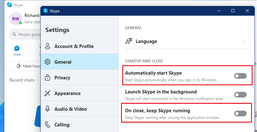 Cách ngăn Skype tự động khởi động trên Windows 11 (7)