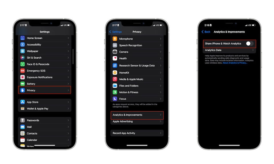 Không chia sẻ dữ liệu với Apple