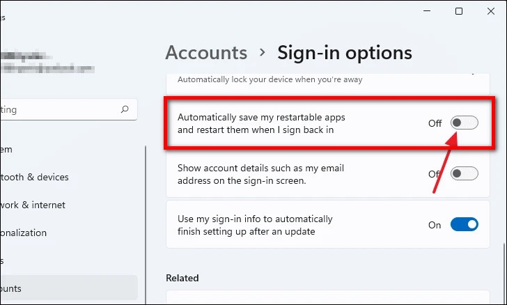 Cách ngăn Windows 11 mở lại ứng dụng khi đăng nhập hoặc khởi động lại (5)