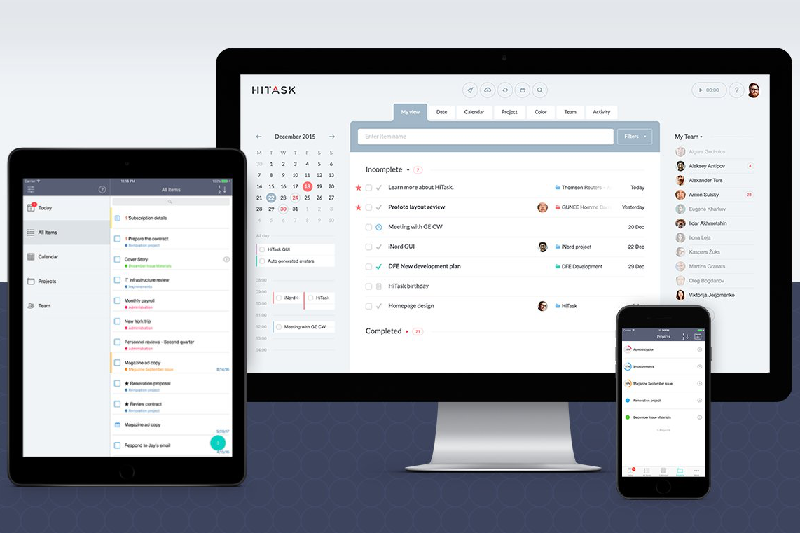phần mềm quản lý công việc Hitask