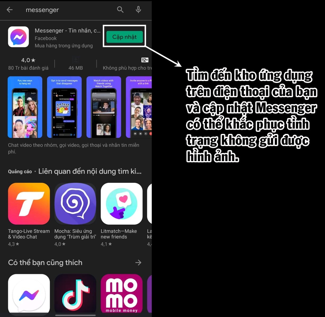 Thường xuyên cập nhật Messenger để hạn chế các lỗi phát sinh.