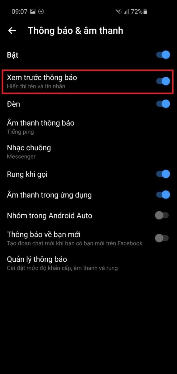 Hướng dẫn cách cài đặt Messenger hiển thị trên màn hình khóa (5)